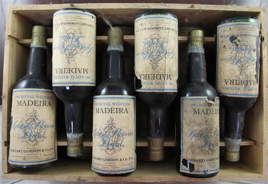 Twelve bottles of Cossart Gordon & Co Ltd Special Reserve Bual (1981 Royal Wedding Madeira).